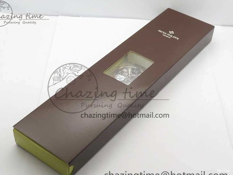 MIROTIME 0423 Calatrava 5524R Pilot Travel Time RG GRF Brown Dial on Brown Leather Strap MIYOTA TopPick 7155